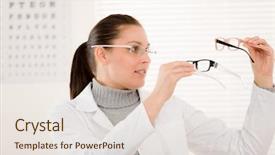  Presentation with glasses blurry eye chart - Colorful slide set enhanced with prescription glasses and eye chart backdrop and a lemonade colored foreground