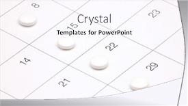  Presentation with prescription medication - Presentation enhanced with prescription medication on days of the week of calendar background and a sky blue colored foreground