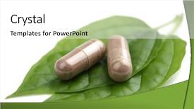  Presentation with green chemistry - Beautiful presentation featuring prescription pills over green backdrop and a white colored foreground