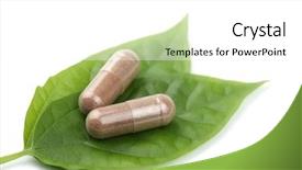  Presentation with green chemistry - PPT layouts enhanced with prescription pills over green background and a white colored foreground