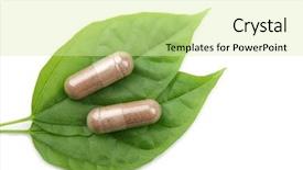  Presentation with green chemistry - Amazing PPT layouts having prescription pills over green backdrop and a soft green colored foreground