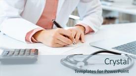  Presentation with prescription - Colorful PPT layouts enhanced with prescriptions - doctor writing prescription on her backdrop and a lemonade colored foreground