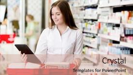  Presentation with prescriptions - PPT theme consisting of prescriptions looking at digital tablet background and a coral colored foreground