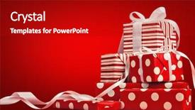  Presentation with christmas red - Colorful presentation design enhanced with present - christmas gifts with ribbon backdrop and a crimson colored foreground