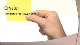  Presentation with note - Presentation with present a sticky yellow note background and a blonde colored foreground