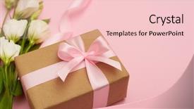  Presentation with pink flowers - Cool new theme with present box with pink bow backdrop and a lemonade colored foreground