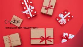  Presentation with brown paper sack - Amazing presentation theme having present boxes place in order backdrop and a red colored foreground