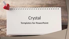  Presentation with wooden heart the slogan - Presentation design with present card with small heart background and a  colored foreground