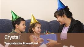  Presentation with birthday celebration mother - Amazing presentation having present to daughter at birthday backdrop and a tawny brown colored foreground