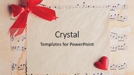  Presentation with sheet music - Audience pleasing presentation design consisting of present valentine card on music backdrop and a lemonade colored foreground