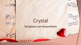  Presentation with sheet music - Beautiful presentation theme featuring present valentine card on music backdrop and a lemonade colored foreground