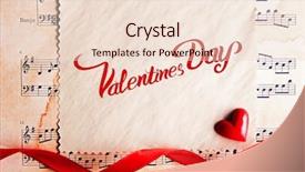  Presentation with sheet music - Slide set consisting of present valentine card on music background and a lemonade colored foreground