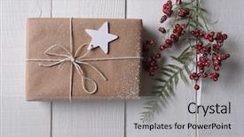  Presentation with star red - Colorful PPT theme enhanced with present with a star gift backdrop and a light gray colored foreground