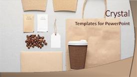  Presentation with paper bag - Cool new presentation theme with presentaion contents - composition with blank cup paper backdrop and a lemonade colored foreground