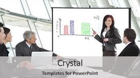  Presentation with flip chart - Theme featuring presentaion contents - group of business people background and a light gray colored foreground