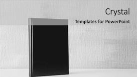  Presentation with old book cover by shakespeare - Colorful PPT theme enhanced with presentation covers - book with blank black cover backdrop and a light gray colored foreground