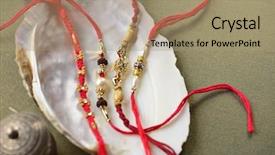  Presentation with shell - Presentation theme consisting of india custom - various raakhis displayed background and a coral colored foreground