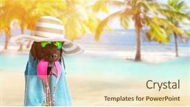  Presentation with summer - Theme enhanced with presentation dogs - funny summer black dog background and a  colored foreground