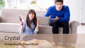  Presentation with allergy - Colorful slide set enhanced with presentation dogs - man having allergy from dog backdrop and a  colored foreground