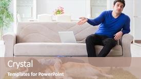  Presentation with allergy - Audience pleasing presentation theme consisting of presentation dogs - man having allergy from dog backdrop and a coral colored foreground