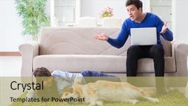  Presentation with allergy - Colorful PPT layouts enhanced with presentation dogs - man having allergy from dog backdrop and a yellow colored foreground