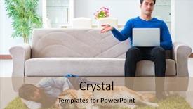  Presentation with allergy - Audience pleasing theme consisting of presentation dogs - man having allergy from dog backdrop and a coral colored foreground