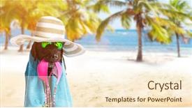  Presentation with accessories - Presentation theme having presentation dogs - mutt black dog with beach background and a cream colored foreground