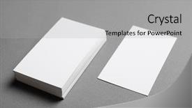  Presentation with business cards - PPT theme consisting of presentation name - blank business cards on grey background and a light gray colored foreground