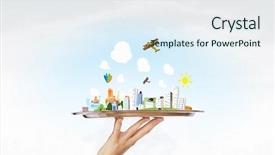  Presentation with real estate - Colorful presentation theme enhanced with presentation of real estate project backdrop and a  colored foreground