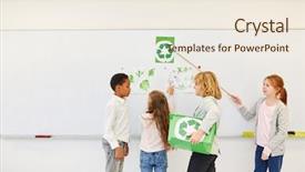  Presentation with elementary children - Colorful presentation enhanced with presentation on a conservation project backdrop and a sky blue colored foreground