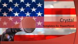  Presentation with usa flag - Cool new slide set with presentation or voice concept - microphone backdrop and a red colored foreground