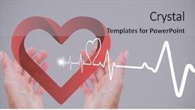 Presentation with heart beat - Colorful slide deck enhanced with presentation outline - digital composite of heart beat backdrop and a light gray colored foreground