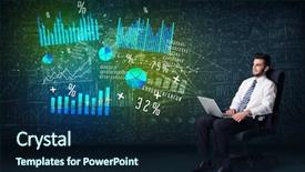  Presentation with office chair - Colorful slide set enhanced with presentationcloud computing - businessman in office chair backdrop and a  colored foreground