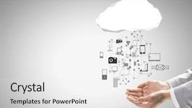  Presentation with cloud computing - Cool new presentation with presentationcloud computing - close up of businessman hand backdrop and a white colored foreground