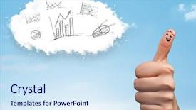  Presentation with fingers - Presentation theme enhanced with presentationcloud computing - happy cheerful smiley fingers looking background and a sky blue colored foreground