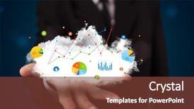  Presentation with cloud computing - Amazing PPT layouts having presentationcloud computing - young businessman presenting cloud backdrop and a tawny brown colored foreground