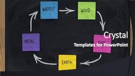  Presentation with water cycle - Presentation theme featuring presented on blackboard with colorful background and a wine colored foreground