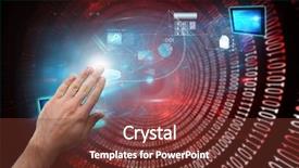  Presentation with dna helix binary code - Presentation theme with presenting against shiny red binary background and a tawny brown colored foreground