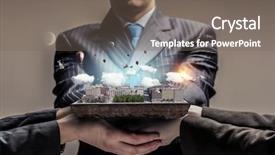  Presentation with development - PPT theme having presenting construction development project mixed background and a gray colored foreground