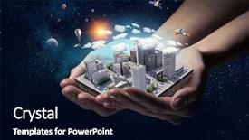  Presentation with development - Presentation theme with presenting construction development project mixed background and a black colored foreground