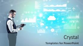  Presentation with nike company - PPT layouts consisting of presenting economical results and report background and a light blue colored foreground