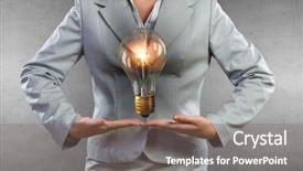  Presentation with glowing light bulb light bulb - Amazing PPT layouts having presenting glass glowing light bulb backdrop and a  colored foreground