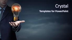  Presentation with glowing light bulb light bulb - Presentation consisting of presenting glass glowing light bulb background and a  colored foreground