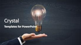  Presentation with glowing light bulb light bulb - Audience pleasing slide set consisting of presenting glass glowing light bulb backdrop and a  colored foreground