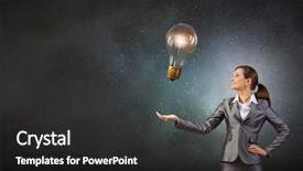  Presentation with glowing light bulb light bulb - PPT theme with presenting glass glowing light bulb background and a  colored foreground