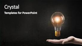  Presentation with glowing light bulb light bulb - Amazing slide set having presenting glass glowing light bulb backdrop and a black colored foreground