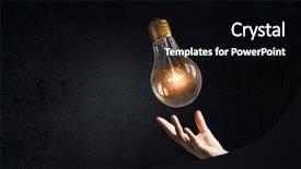  Presentation with glowing light bulb light bulb - Cool new theme with presenting glass glowing light bulb backdrop and a  colored foreground
