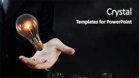  Presentation with glowing light bulb light bulb - Presentation design consisting of presenting glass glowing light bulb background and a  colored foreground