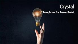  Presentation with invention - Cool new slide deck with presenting glass glowing light bulb backdrop and a  colored foreground