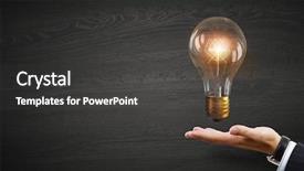  Presentation with glowing light bulb light bulb - Theme consisting of presenting glass glowing light bulb background and a dark gray colored foreground